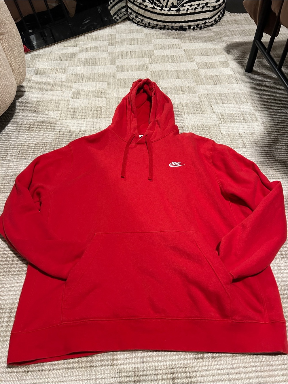 Nike Red Hooded Pullover Sweatshirt